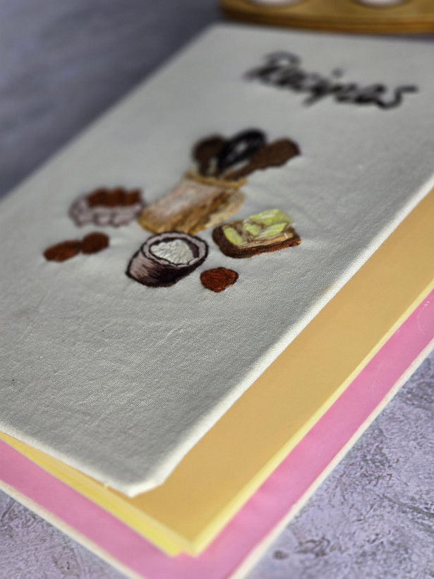 ژورنال دستساز بیکری با گلدوزی اختصاصی _ مدل دفتر و کلاسور